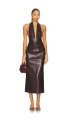 The Andamane Zendaya Dress In Bordeaux Polyester In Burgundy