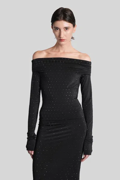 The Andamane Zephyr Crystal Topwear In Black