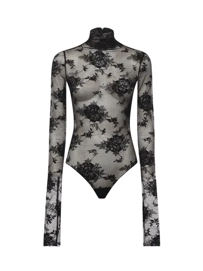 The Andamane Ziggy Lace Bodysuit In Black