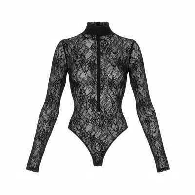 The Andamane 'ziggy' Lace Bodysuit In Black