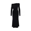 The Andamane Draped One-shoulder Midi Dress In Black