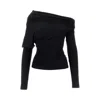 The Andamane Draped One-shoulder Top In Black