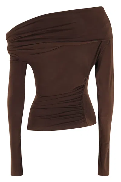 The Andamane Zoe Top In Brown
