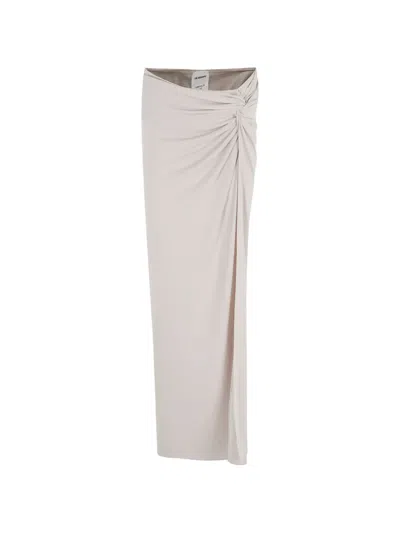 The Andamane Zohra Draped Maxi Skirt In Gray