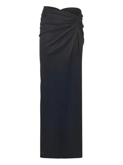 The Andamane Zohra Twist-detail Maxi Skirt In Black
