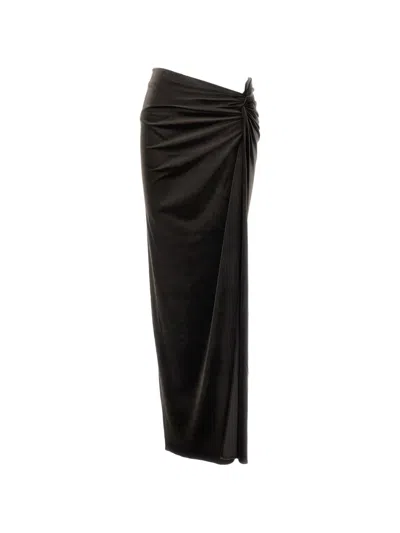 The Andamane Zohra Twist-detail Front-slit Skirt In White