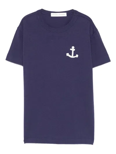 The Animals Observatory Kids' Anchor-graphic T-shirt In Blue