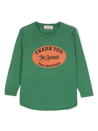 The Animals Observatory Kids' Anteater Cotton T-shirt In Green