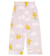 The Animals Observatory Antelope Printed Cotton Pants In Lavand Clouds And Birds