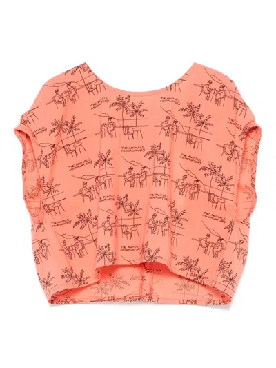The Animals Observatory Kids' Baboon Top In Orange