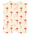 The Animals Observatory Baby Ape Floral Cotton Playsuit In White Flowers