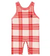 The Animals Observatory Baby Boar Logo Cotton-blend Playsuit In Red Logo