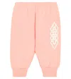 The Animals Observatory Logo Print Fleece Pants In Pink