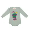 The Animals Observatory Baby Long-sleeved Cotton Bodysuit In Green