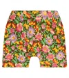 The Animals Observatory Baby Mole Printed Cotton Shorts In Beige Flowers