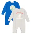 The Animals Observatory Baby Owl Set Of Two Onesies In Multicoloured