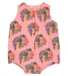 The Animals Observatory Baby Pink House Butterfly Cotton Bodysuit In Pink Forest