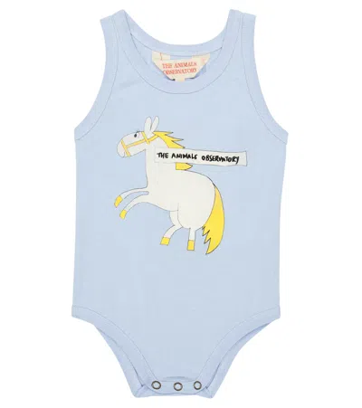 The Animals Observatory Baby Body Turtle Aus Baumwolle In Blue Horse