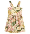 The Animals Observatory Kleid Badger Aus Baumwolle In White Flowers