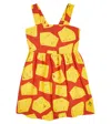 The Animals Observatory Bedrucktes Kleid Badger Aus Baumwolle In Red Forms
