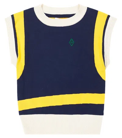 The Animals Observatory Kids' Bat Cotton Vest In Blue