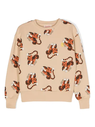 The Animals Observatory Kids' Bear Cotton Sweatshirt In 305_bi Brown