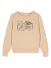 The Animals Observatory Bear Cotton Sweatshirt In Brown