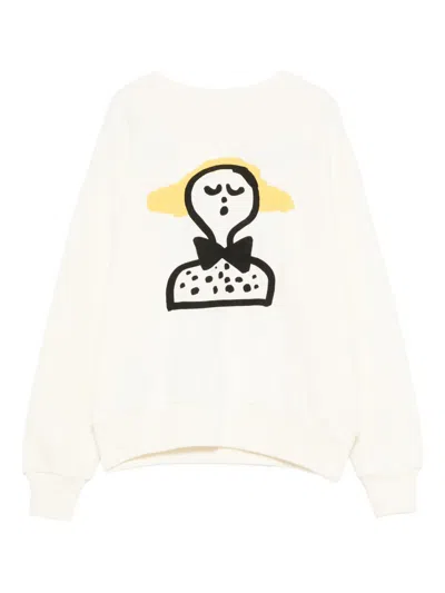 The Animals Observatory Kids' Bear Graphic-print Sweatshirt In White