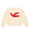 The Animals Observatory Bear Printed Cotton Sweatshirt In White Bird