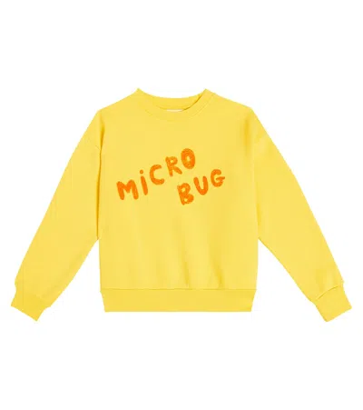 The Animals Observatory Kids' Bear Printed Cotton Sweatshirt In Yellow