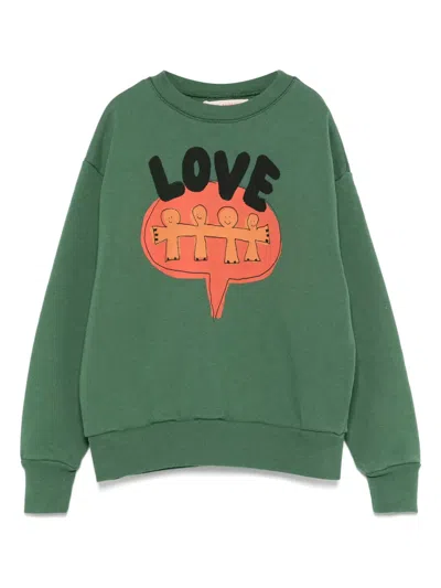 The Animals Observatory Kids' Bear Sweatshirt In Green