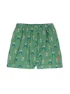 The Animals Observatory Bee Cotton Shorts In Green