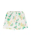The Animals Observatory Bee Floral-print Cotton Shorts In White