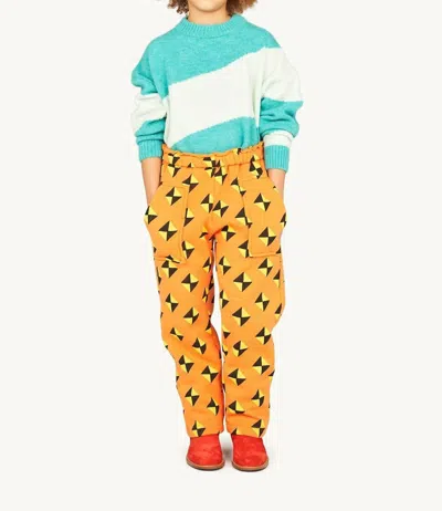 The Animals Observatory Kids' Bicolor Bull Sweater In Turquoise In Multi