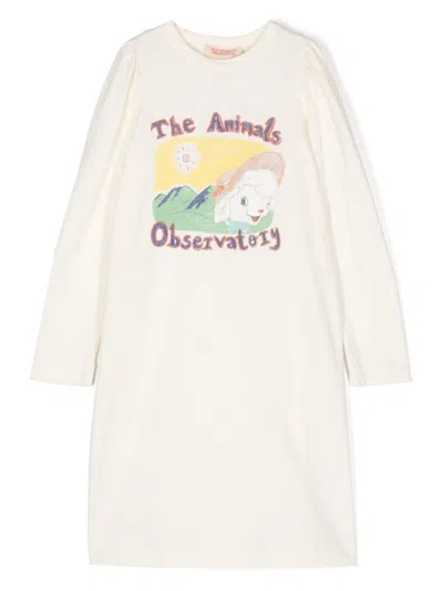 The Animals Observatory Kids' Big Dog T-shirt Dress In Neutrals