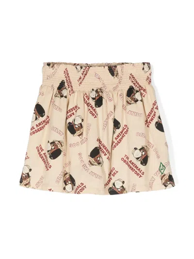 The Animals Observatory Kids' Billy The Dog Organic Cotton Skirt In 中性色