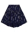 The Animals Observatory Bird Printed Cotton Skirt In Blue