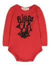 The Animals Observatory Birds-print Long-sleeve Body In Red