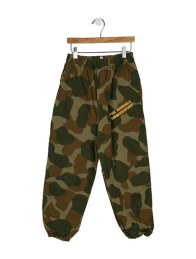 Pre-owned The Animals Observatory Kids' Boys Camo Print Joggers In Green