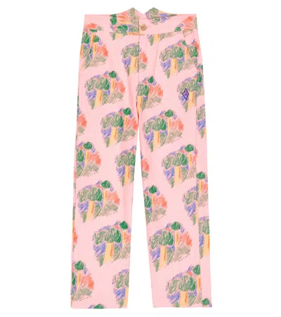 The Animals Observatory Kids' Bedruckte Hose Buffalo Aus Baumwolle In Pink Forest