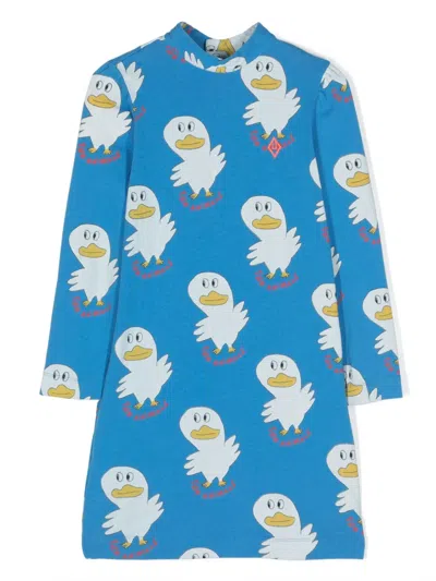 The Animals Observatory Kids' Bug Graphic-print Cotton Dress In Blue