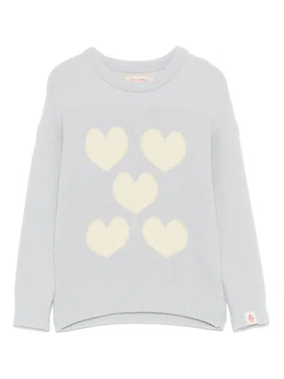The Animals Observatory Bull Heart-pattern Sweater In Gray