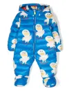 The Animals Observatory Bumblebee Padded Snowsuit In Blue