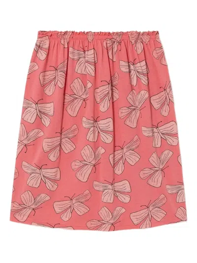 The Animals Observatory Kids' Butterfly-pattern Skirt In Pink