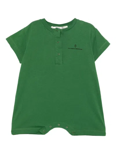 The Animals Observatory Babies' Button Rompers In Green
