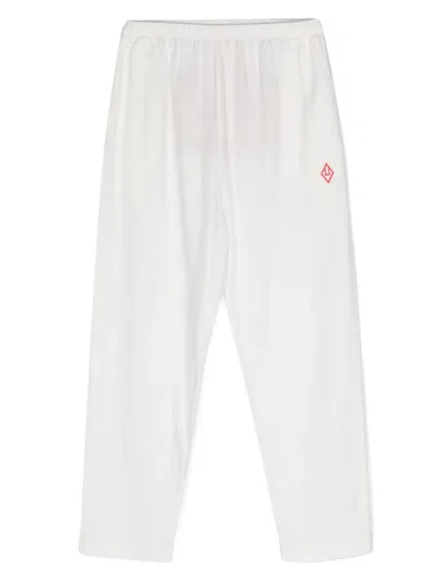 The Animals Observatory Kids' Camaleon Cotton Trousers In White