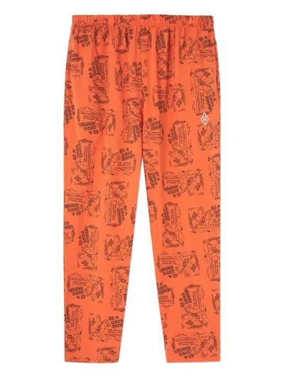 The Animals Observatory Kids' Camaleon Printed Track Pants In Orange