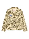 The Animals Observatory Cheetah-print Blazer In Yellow