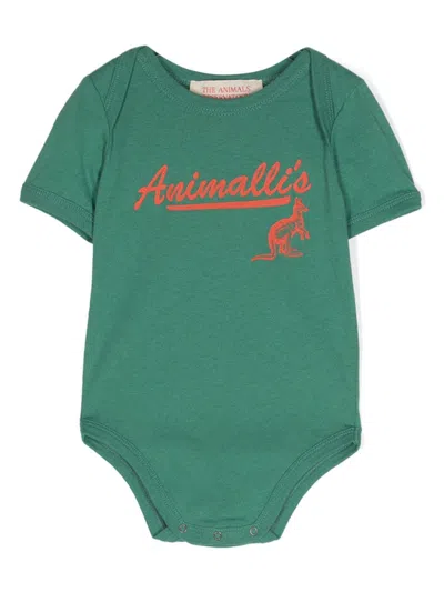 The Animals Observatory Babies' Chimpanzee Graphic-print Body In 315_fu Green