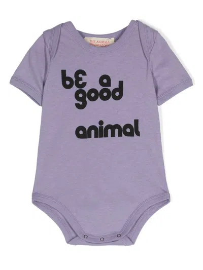 The Animals Observatory Babies' Chimpanzee Text-print Body In 226_fv Purple